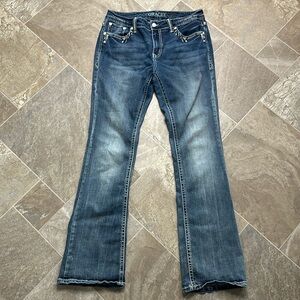 Grace in LA western jeans, Tomahawk pockets in back bling Boho/boot cut Sz 30